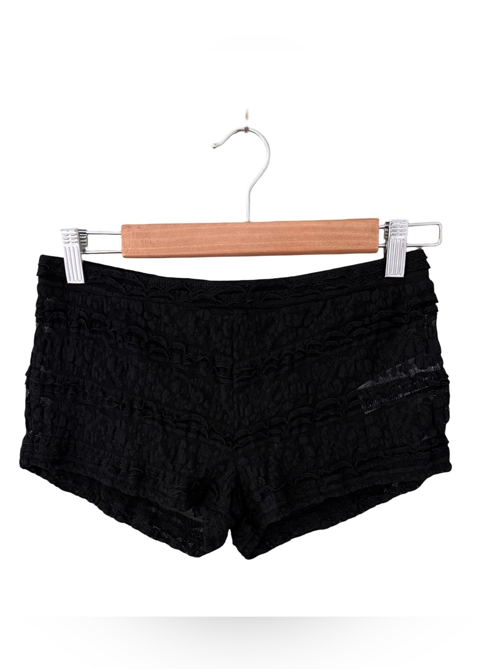Edikted Black Ruffle Sheer Lace Shorts NWT Size S